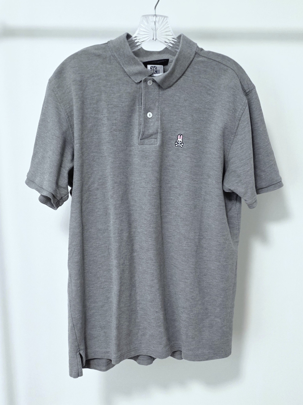 Psycho Bunny Men's Gray Pima Cotton Polo Size XL